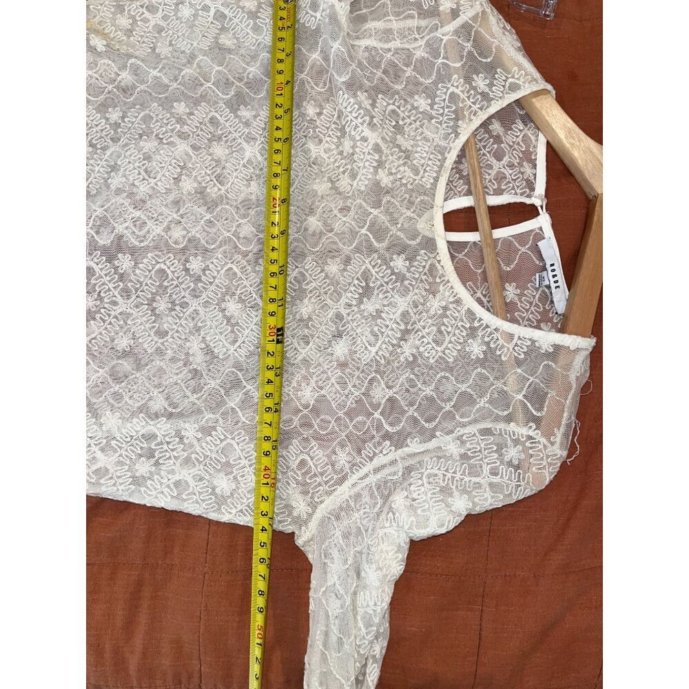 Ro&de Womens Lace Peplum Top White Size XS - Picture 5 of 9